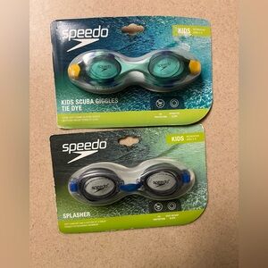 2 x Speedo Kids Swim Goggles - Splasher & Scuba Giggles Tie Dye - Ages 3 - 8